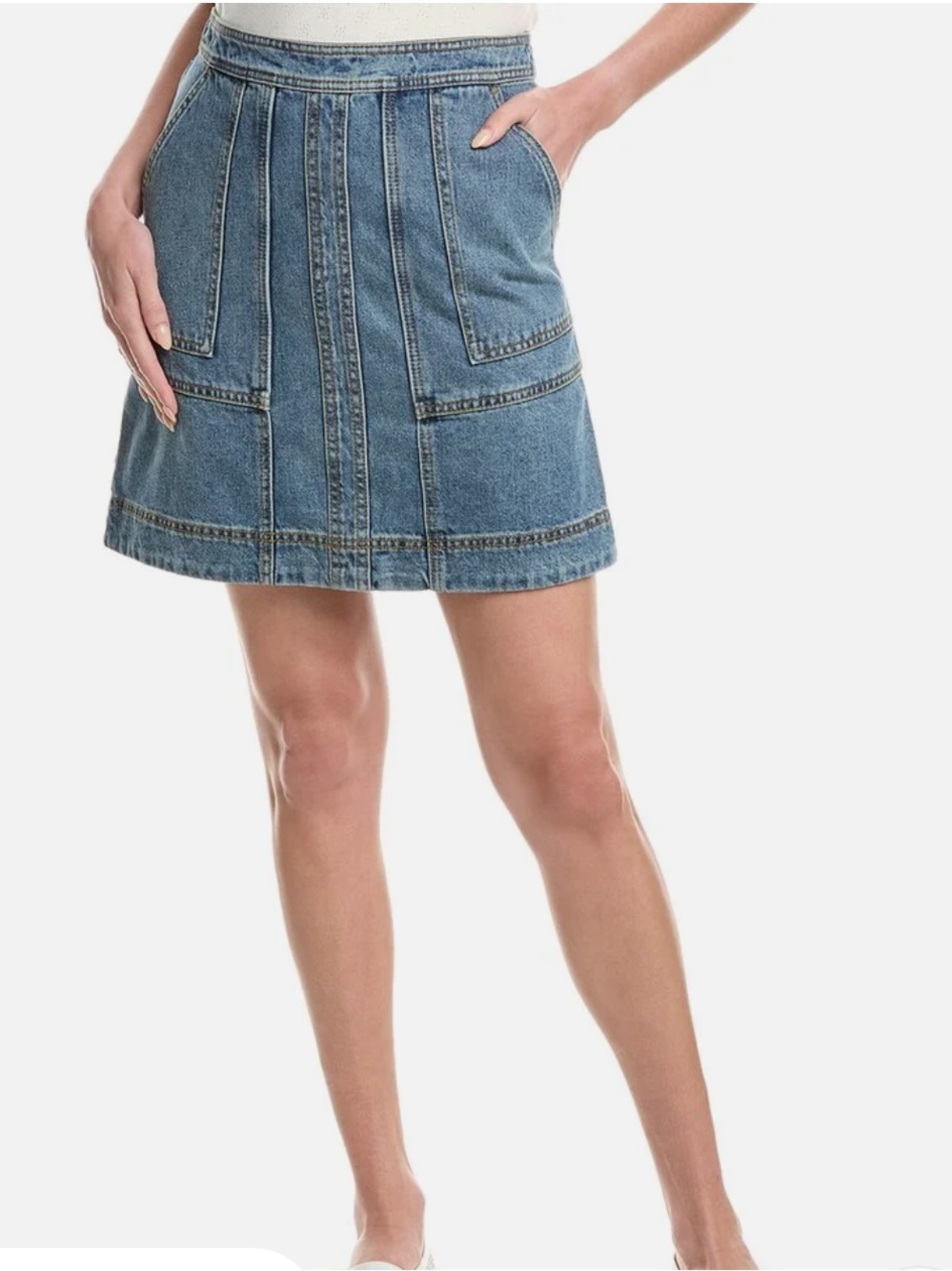 Cabi Speedway Denim Skirt Size 10 100% Cotton BRAND NEW NWOT Pockets